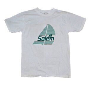 Vintage Salem Cigarettes T Shirt The Refreshest White Large USA Made 1990s Promo